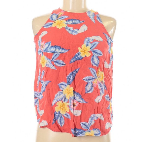 Old Navy Sleeveless Blouse in Pink Tropical Print Size XS - Picture 2 of 10